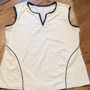 Aspire Cream Tank Top with Black Accents